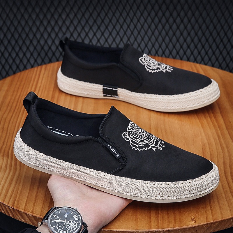 Loafer Slip On Men - Zwart Ademende Schoenen Voor Man Luxe