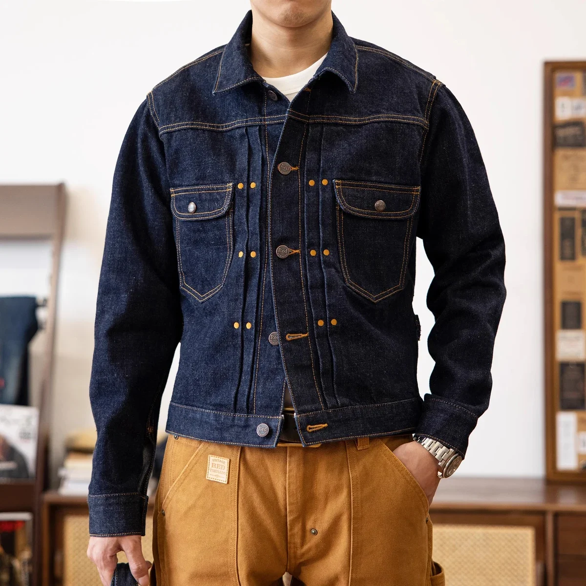 Men'S Shoes With Jeans - Red Tornado 11MJ zelfkant denim jack