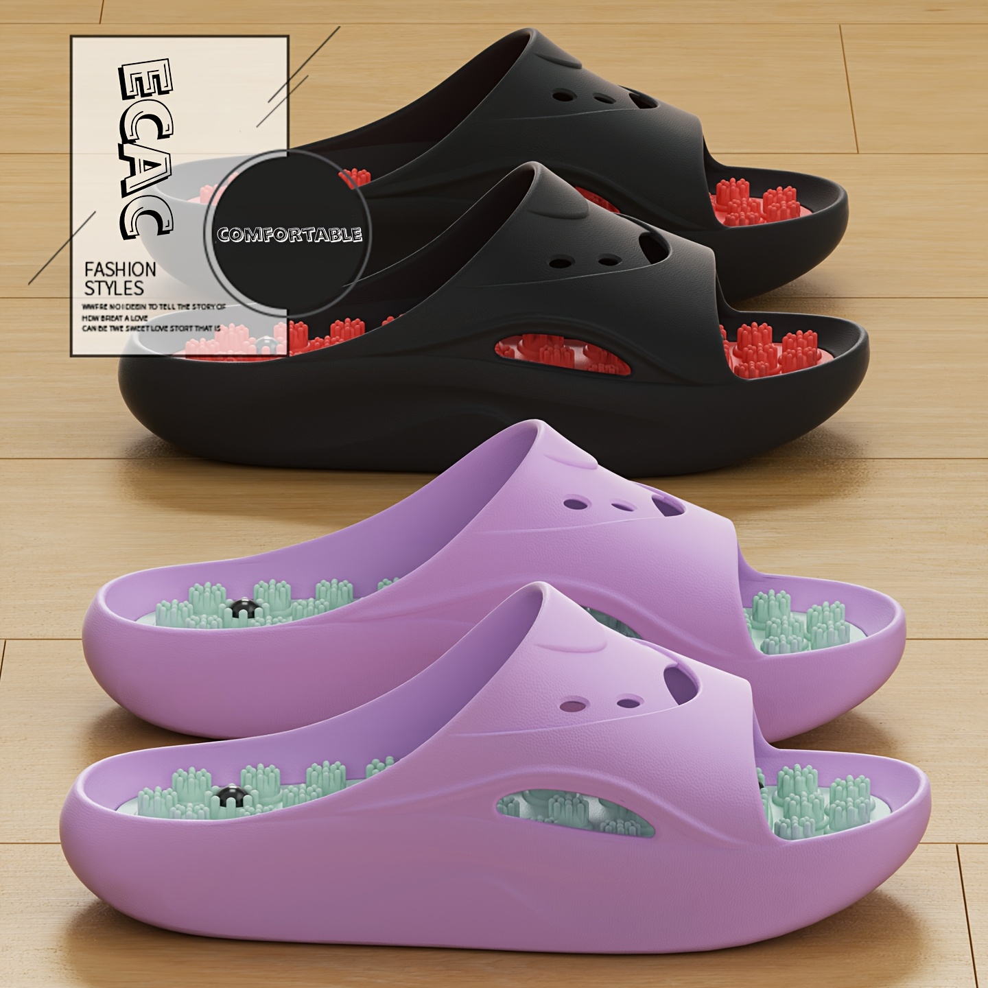 Men Shoes On - Dames Heren EVA Massageslippers Dikke Zool