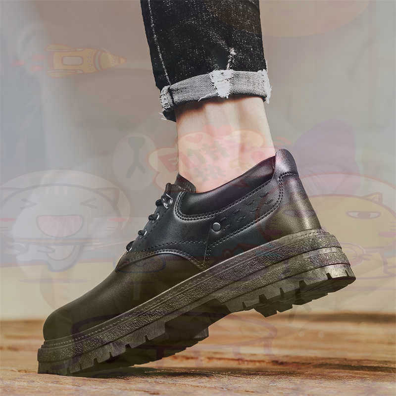 Men'S Shoes Different Types - Donker natuurlijk leer Mode-sneakers Tennis Herensneakers