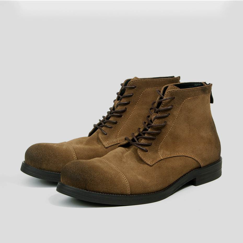 Men Shoes Oxford - LIHUAMAO suède koeienleren vintage herenschoenen, derby
