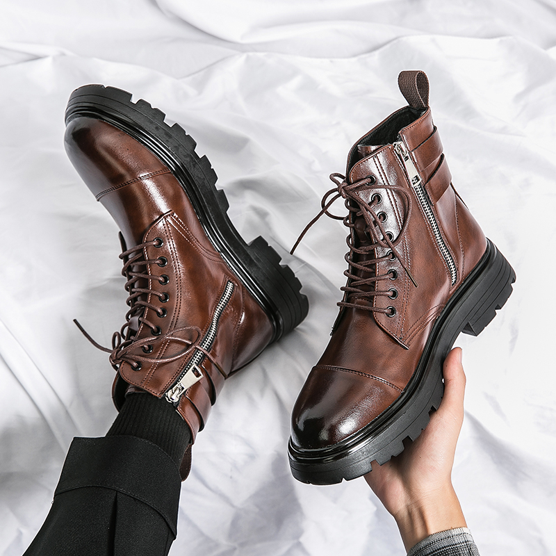 Men Shoes Oxford - Merk heren blote laarzen mode eenvoudige