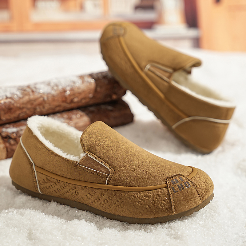 Men Shoes Online - Heren katoenen instapschoenen, winterwarme fleecevoering, grote