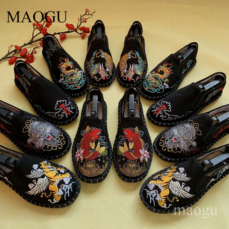 Loafer Slip On Men - Unisex Chinese stijl borduurwerk instappers met