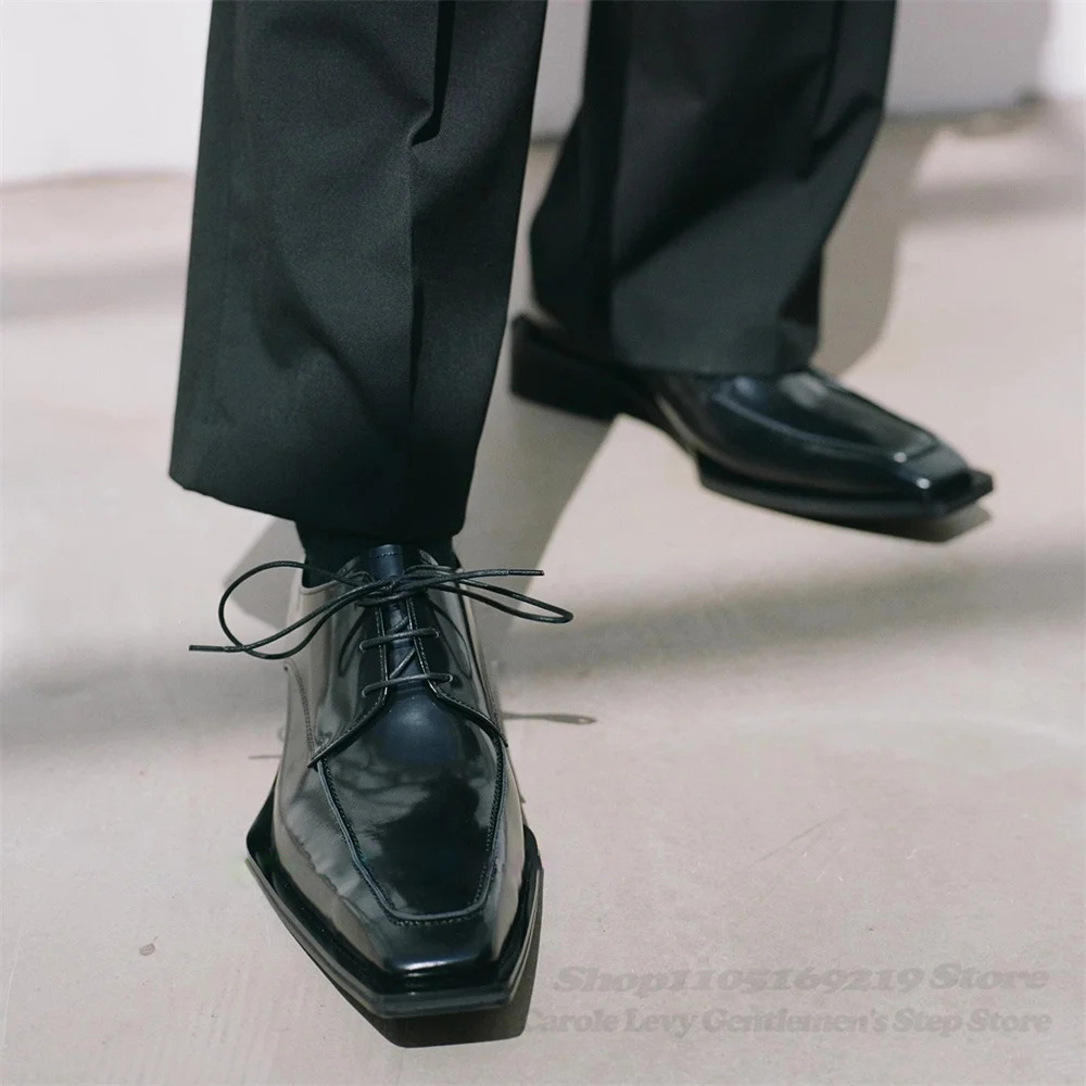 Men Shoes Oxford - Zwart lakleer heren 4 cm hak