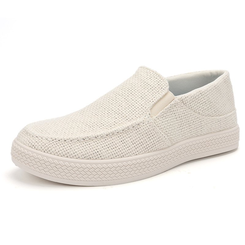 Loafer Slip On Men - Heren linnen instappers, ademend geweven bovenwerk,
