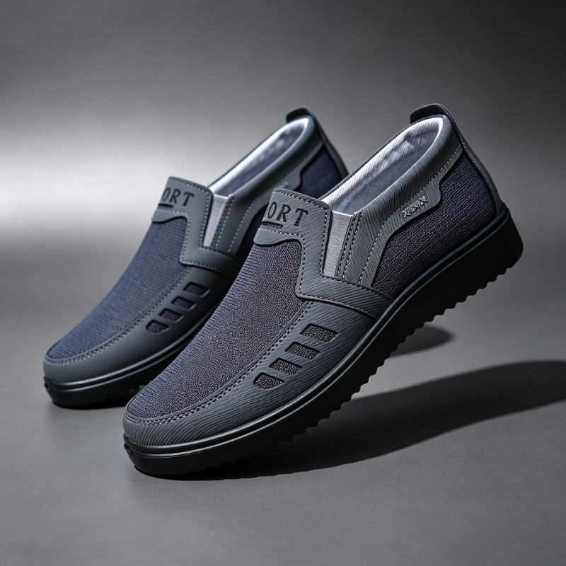 Loafer Slip On Men - Heren Slip-On Canvas Loafers Ademend Comfort