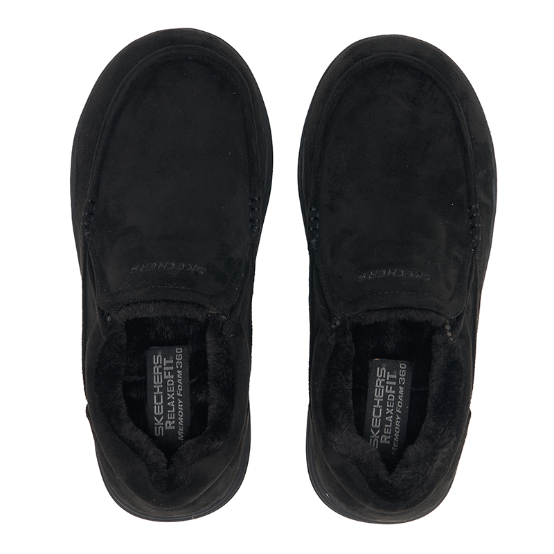 Men Shoes Online - Skechers Heren Fleece Gevoerde Wandelschoenen 66445‑BLK