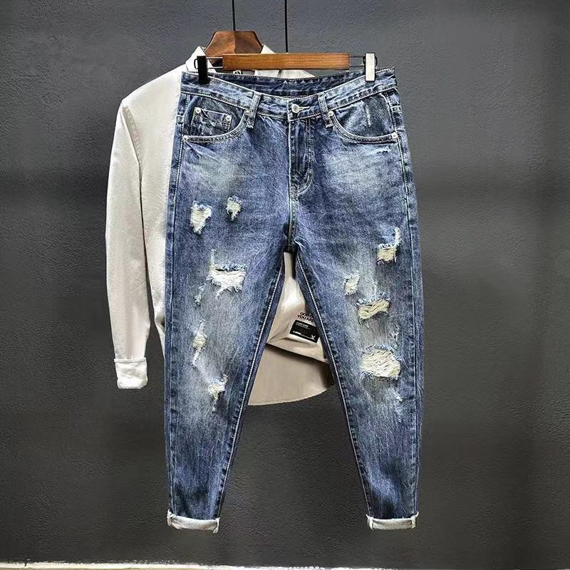 Negen-Punt Jeans Met Gaten Voo - Men'S Shoes With Jeans recensie en prijs