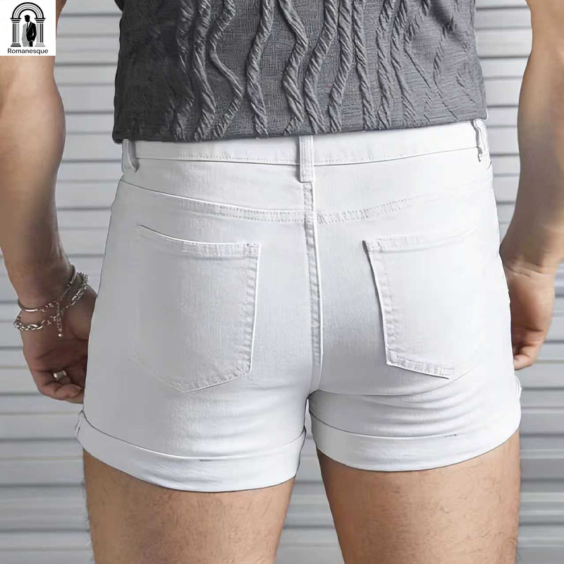 Sexy slim fit witte denim shor - Men'S Shoes With Jeans recensie en prijs