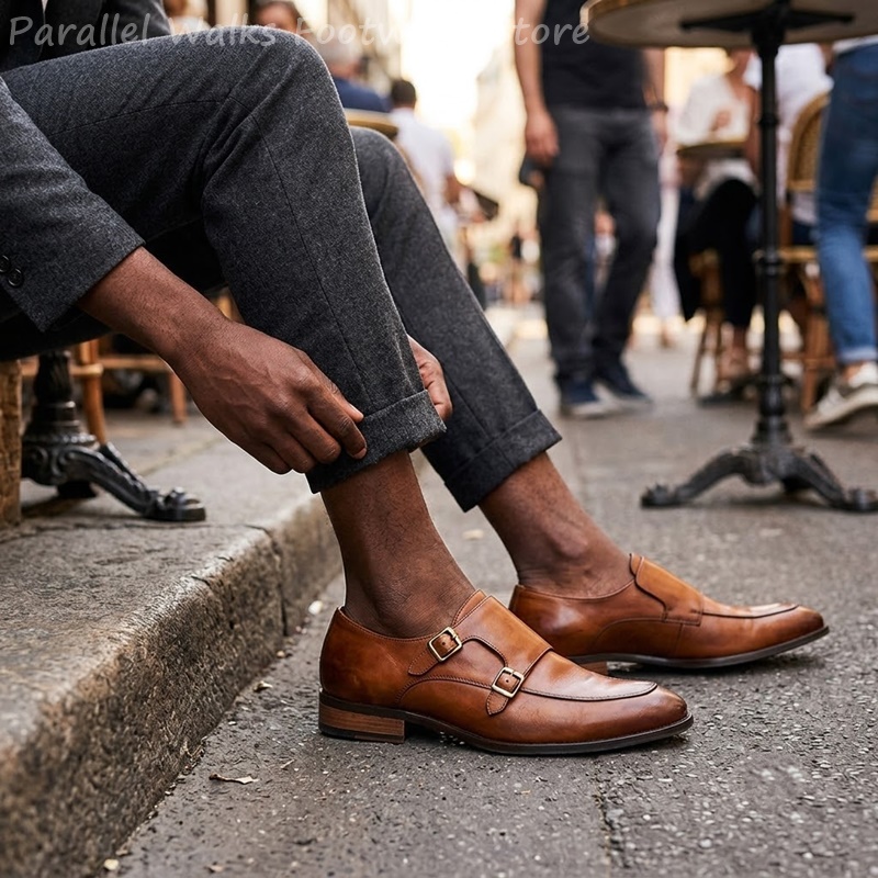 Heren loafers met dubbele gesp - Men Shoes Oxford recensie en prijs