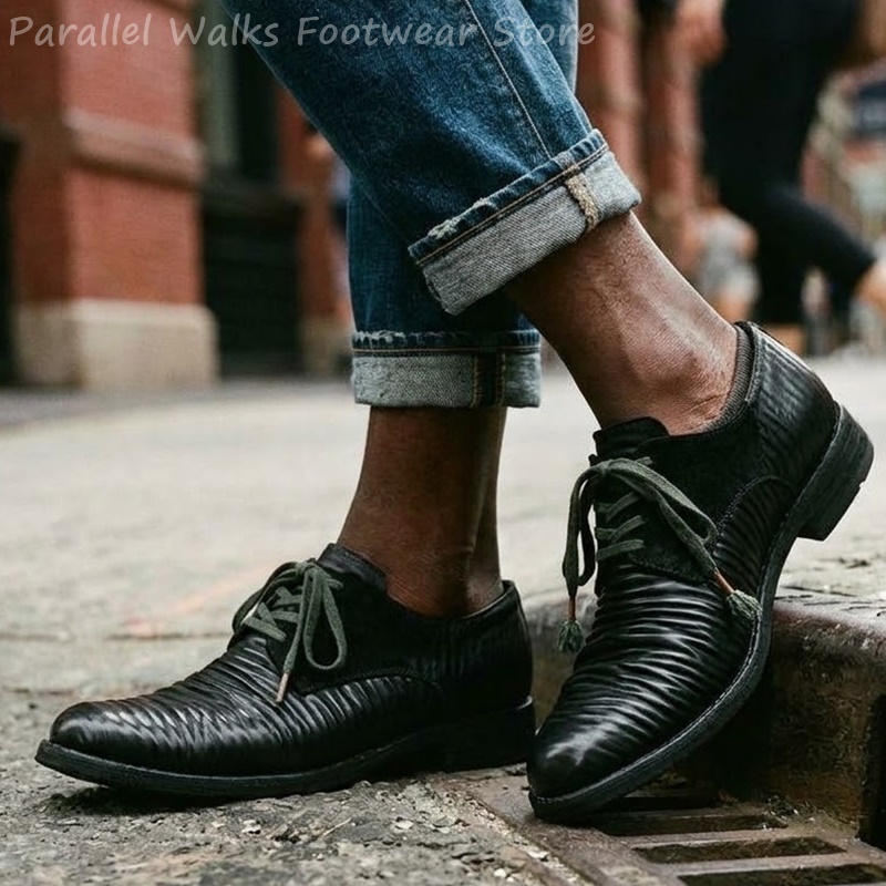 Heren geplooide leren derby sc - Men Shoes Oxford recensie en prijs