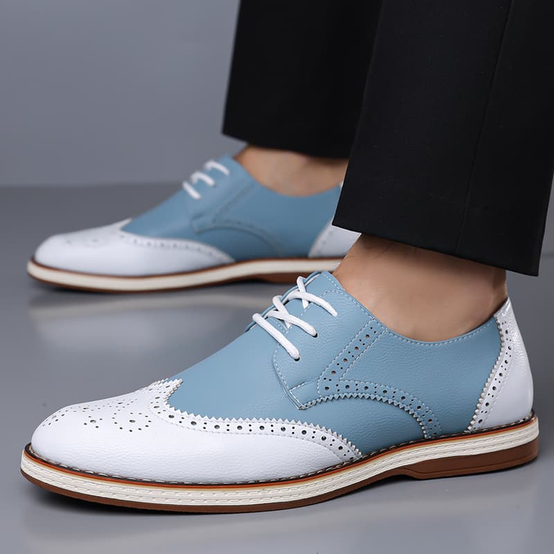 Heren Wit Blauw Tweekleurige B - Men Shoes Oxford recensie en prijs
