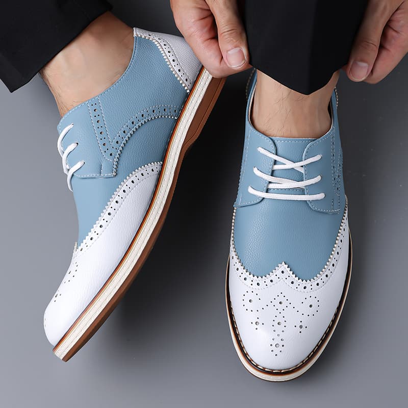 Heren Wit Blauw Tweekleurige B - Men Shoes Oxford recensie en prijs
