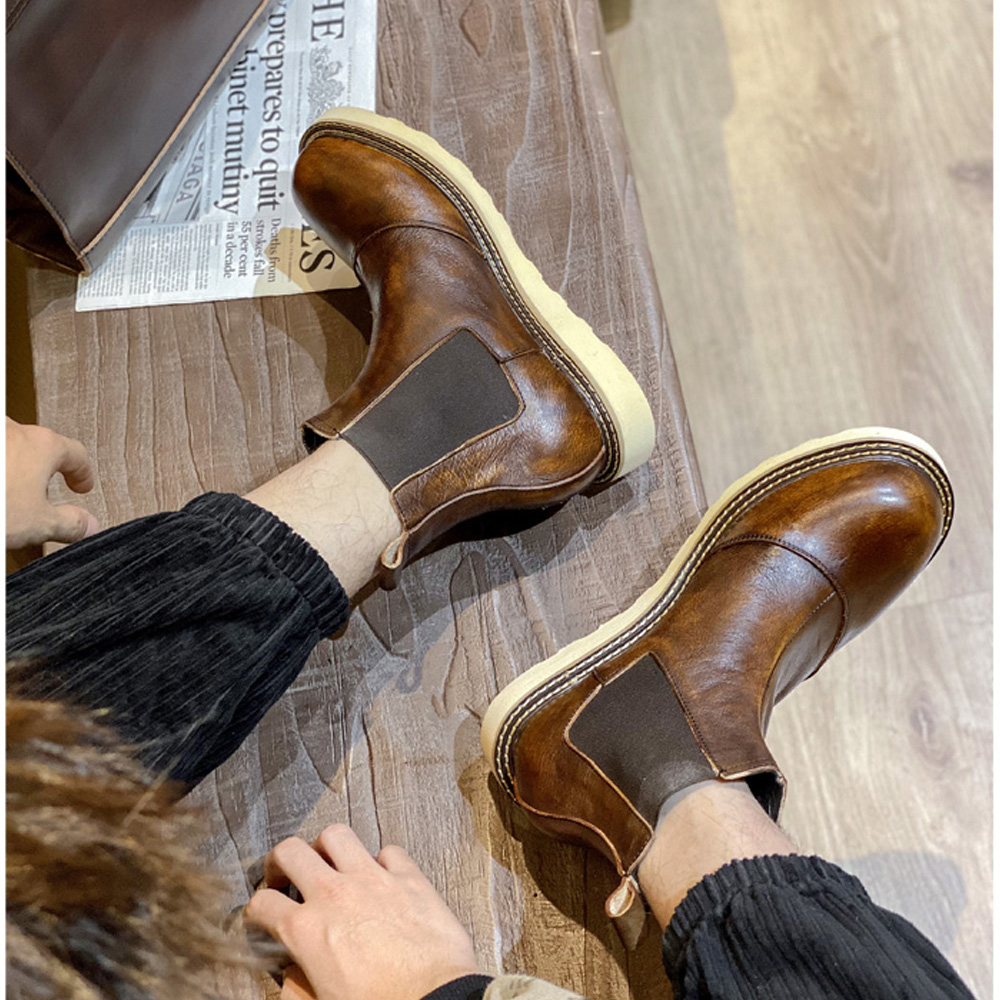Retro lederen Chelsea-laarzen  - Men Shoes Oxford recensie en prijs